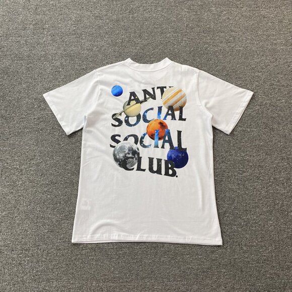 Anti Social Social Club White T Shirt With Planet Print